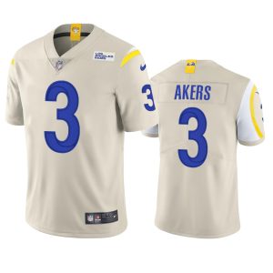 Cam Akers Los Angeles Rams Bone Vapor Limited Jersey - Men's