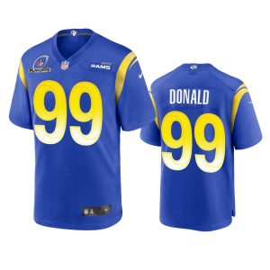 Aaron Donald Los Angeles Rams Royal 2021 NFL Playoffs Patch Jersey