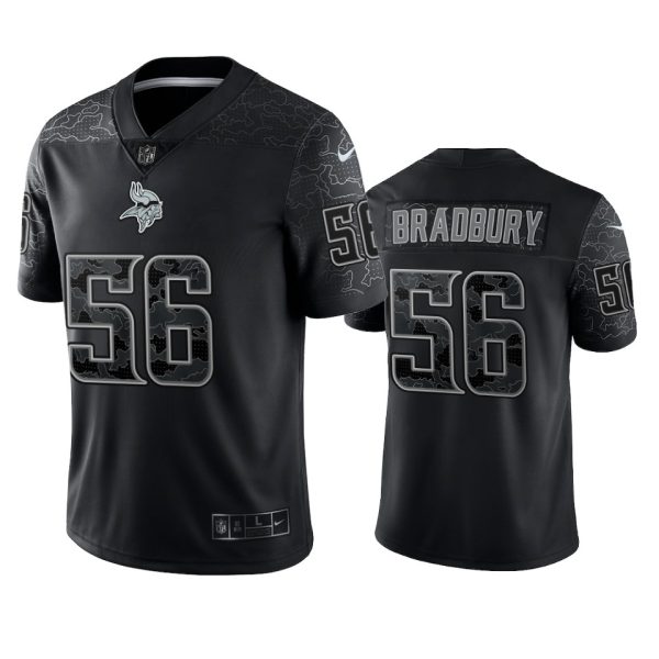 Garrett Bradbury Minnesota Vikings Black Reflective Limited Jersey