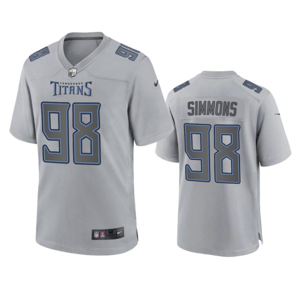 Jeffery Simmons Tennessee Titans Gray Atmosphere Fashion Game Jersey