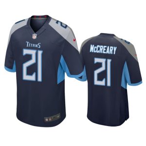 Roger McCreary Tennessee Titans Navy Game Jersey