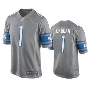 Jeff Okudah Detroit Lions Silver Game Jersey