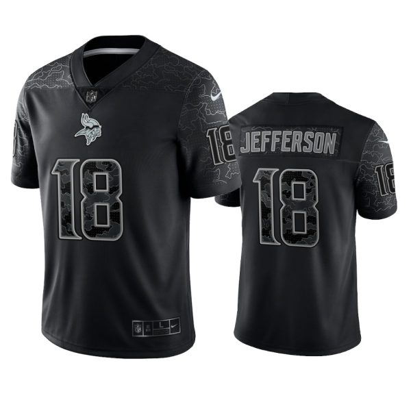 Justin Jefferson Minnesota Vikings Black Reflective Limited Jersey