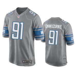 Levi Onwuzurike Detroit Lions Silver Game Jersey