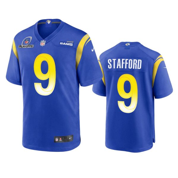 Matthew Stafford Los Angeles Rams Royal 2021 NFL Playoffs Patch Jersey