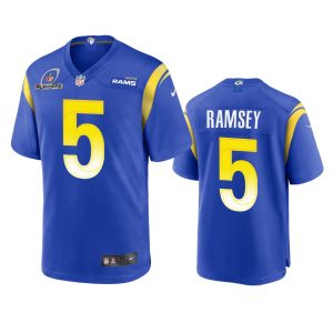 Jalen Ramsey Los Angeles Rams Royal 2021 NFL Playoffs Patch Jersey