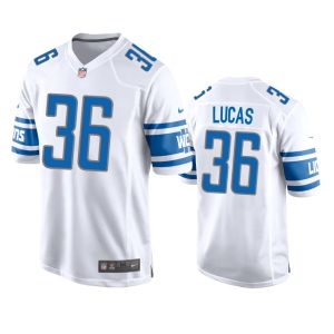 Chase Lucas Detroit Lions White Game Jersey