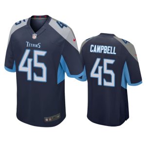 Chance Campbell Tennessee Titans Navy Game Jersey