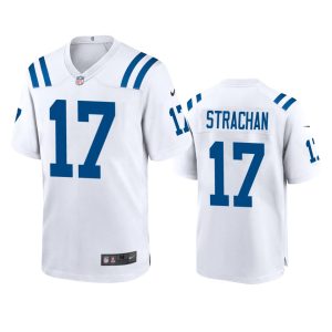 Mike Strachan Indianapolis Colts White Game Jersey