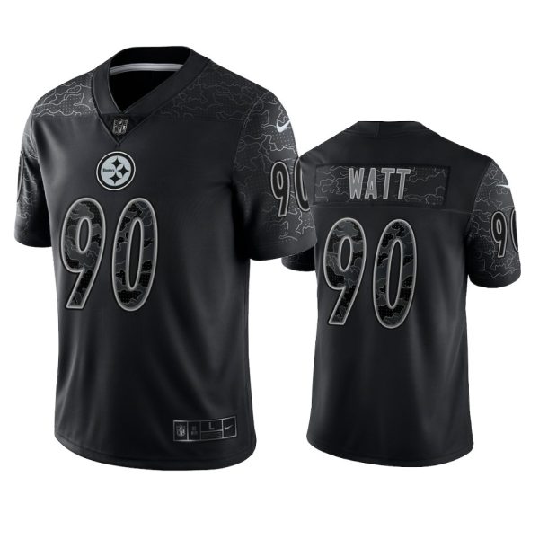 T.J. Watt Pittsburgh Steelers Black Reflective Limited Jersey