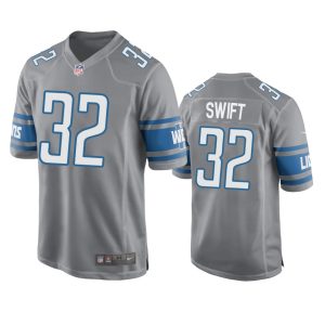 D'Andre Swift Detroit Lions Silver Game Jersey