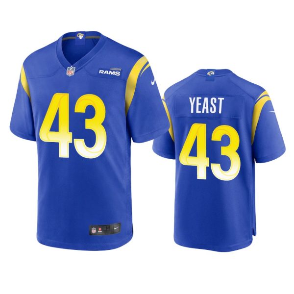 Russ Yeast Los Angeles Rams Royal Game Jersey