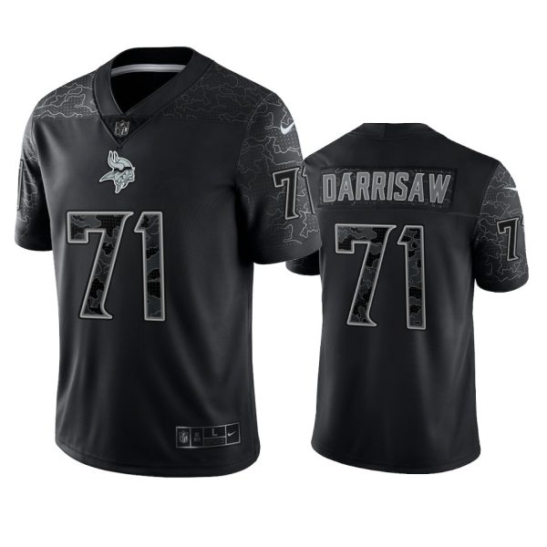 Christian Darrisaw Minnesota Vikings Black Reflective Limited Jersey