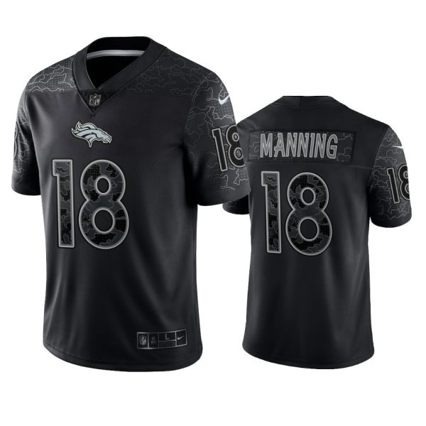 Peyton Manning Denver Broncos Black Reflective Limited Jersey