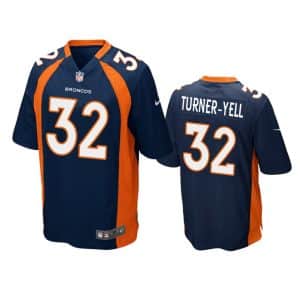 Delarrin Turner-Yell Denver Broncos Navy Game Jersey