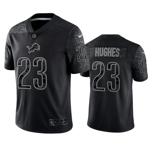 Mike Hughes Detroit Lions Black Reflective Limited Jersey