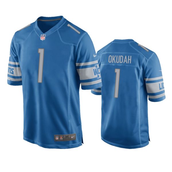 Jeff Okudah Detroit Lions Blue Game Jersey