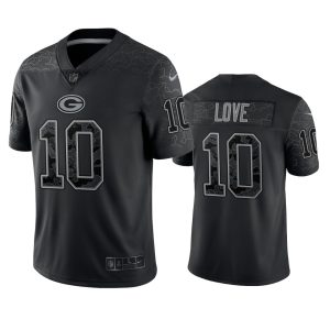 Jordan Love Green Bay Packers Black Reflective Limited Jersey