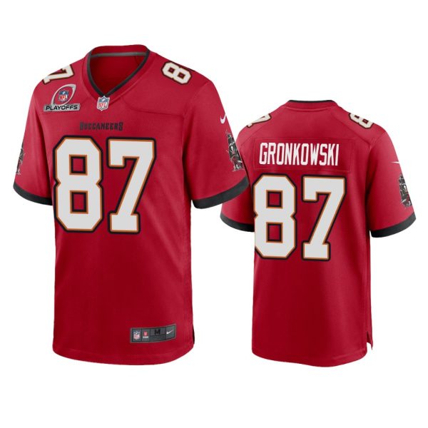 Rob Gronkowski Tampa Bay Buccaneers Red 2021 NFL Playoffs Patch Jersey