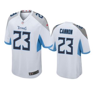 Trenton Cannon Tennessee Titans White Game Jersey