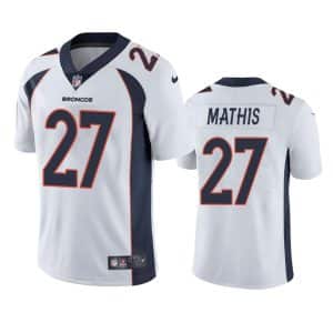 Damarri Mathis Denver Broncos White Vapor Limited Jersey
