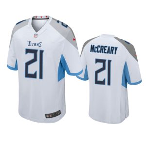 Roger McCreary Tennessee Titans White Game Jersey