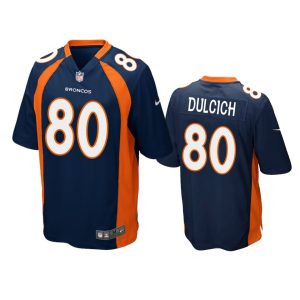 Greg Dulcich Denver Broncos Navy Game Jersey