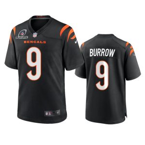 Joe Burrow Cincinnati Bengals Black 2021 NFL Playoffs Patch Jersey