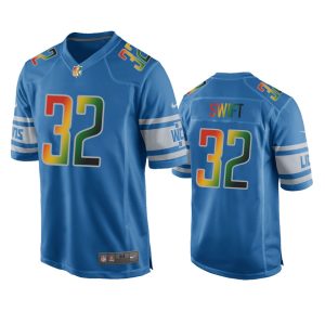 D'Andre Swift Detroit Lions Blue Juneteenth Freedom Day Jersey