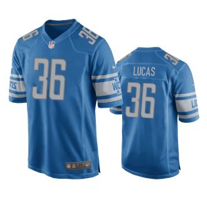 Chase Lucas Detroit Lions Blue Game Jersey