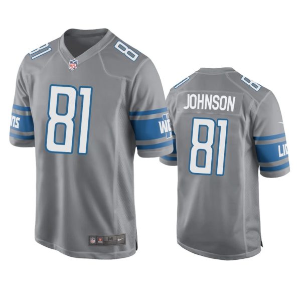 Calvin Johnson Detroit Lions Silver Game Jersey