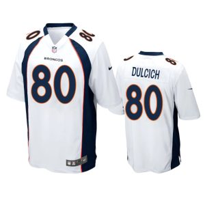 Greg Dulcich Denver Broncos White Game Jersey