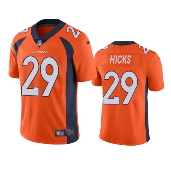 Faion Hicks Denver Broncos Orange Vapor Limited Jersey