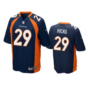 Faion Hicks Denver Broncos Navy Game Jersey