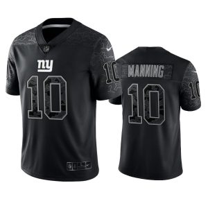 Eli Manning New York Giants Black Reflective Limited Jersey