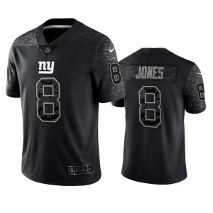 Daniel Jones New York Giants Black Reflective Limited Jersey