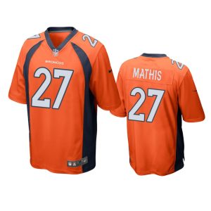 Damarri Mathis Denver Broncos Orange Game Jersey
