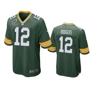 Aaron Rodgers Green Bay Packers Green 2021 NFL Playoffs Patch Jersey