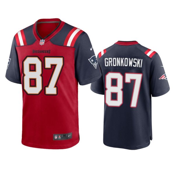 Rob Gronkowski Tampa Bay Buccaneers Red Navy Split Game Jersey - Men's