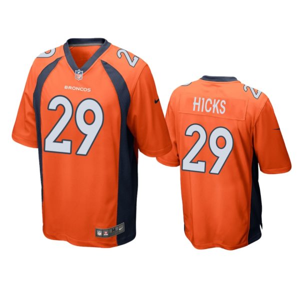 Faion Hicks Denver Broncos Orange Game Jersey