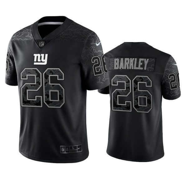 Saquon Barkley New York Giants Black Reflective Limited Jersey