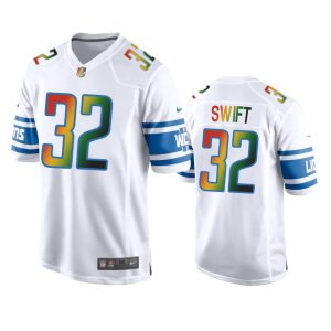 D'Andre Swift Detroit Lions White Juneteenth Freedom Day Jersey