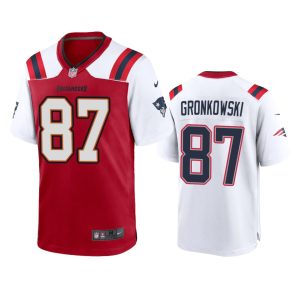 Rob Gronkowski Tampa Bay Buccaneers Red White Split Game Jersey - Men's