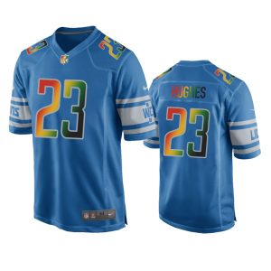 Mike Hughes Detroit Lions Blue Juneteenth Freedom Day Jersey