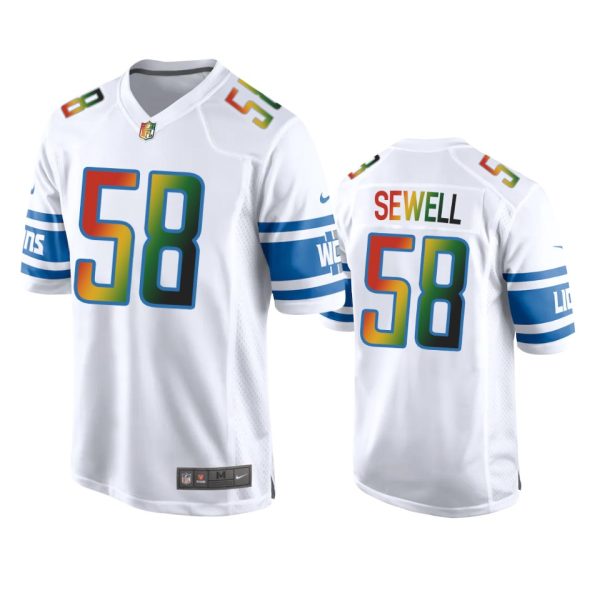 Penei Sewell Detroit Lions White Juneteenth Freedom Day Jersey