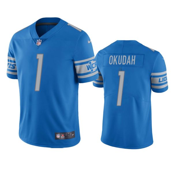 Jeff Okudah Detroit Lions Light Blue Vapor Limited Jersey