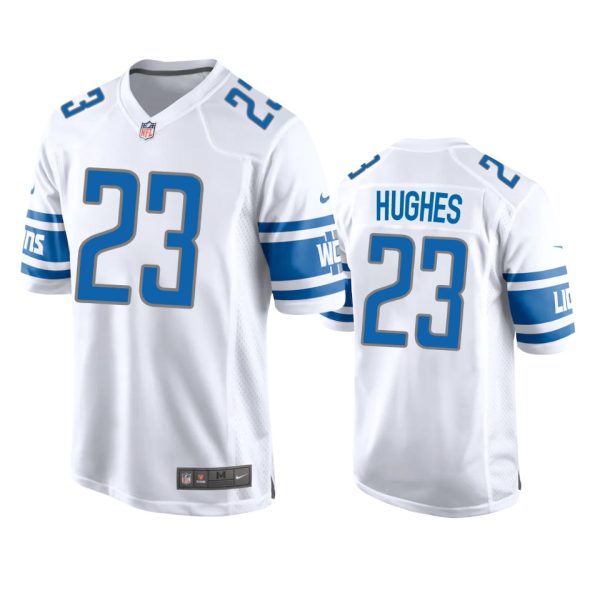 Mike Hughes Detroit Lions White Game Jersey