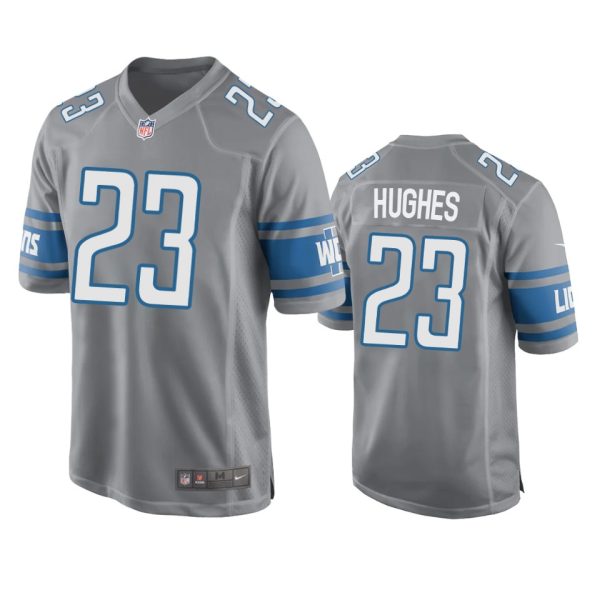 Mike Hughes Detroit Lions Silver Game Jersey