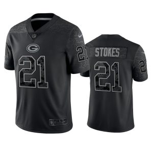 Eric Stokes Green Bay Packers Black Reflective Limited Jersey