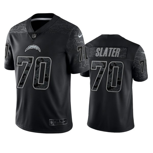 Rashawn Slater Los Angeles Chargers Black Reflective Limited Jersey
